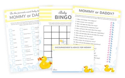 Rubber Ducky Baby Shower | Games & Advice Cards To Print