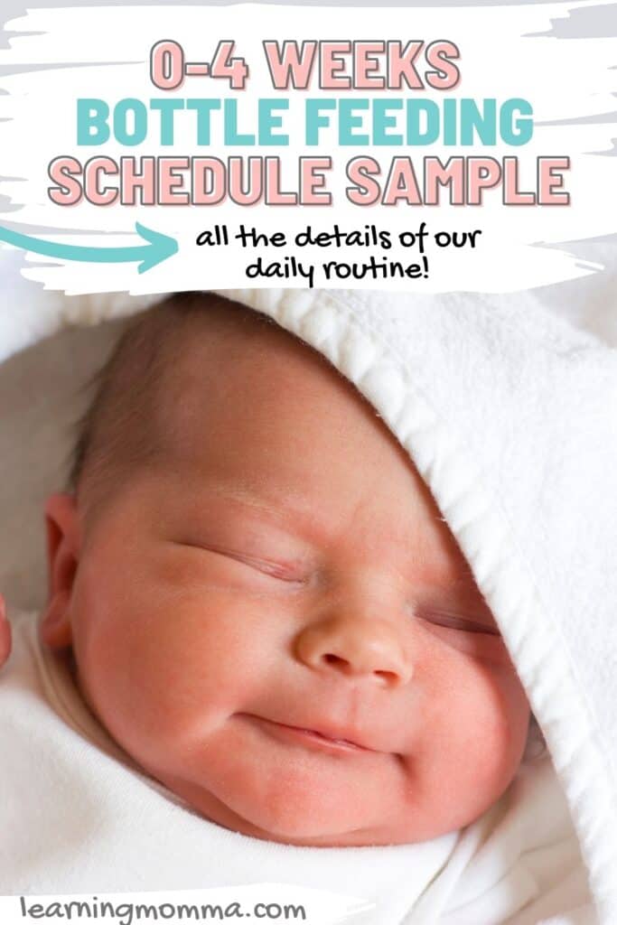 4 Week Old Baby Formula Feeding Schedule Pinterest Pin Image