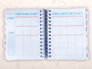 planner open to weekly pages
