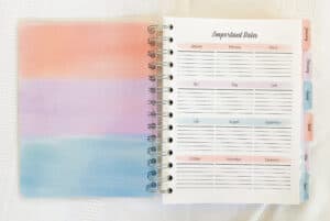 important events planner page