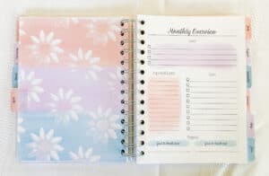 monthly overview planner page