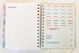 planner checklist template and stickers