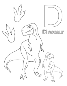 coloring page of 2 t rex dinosaurs